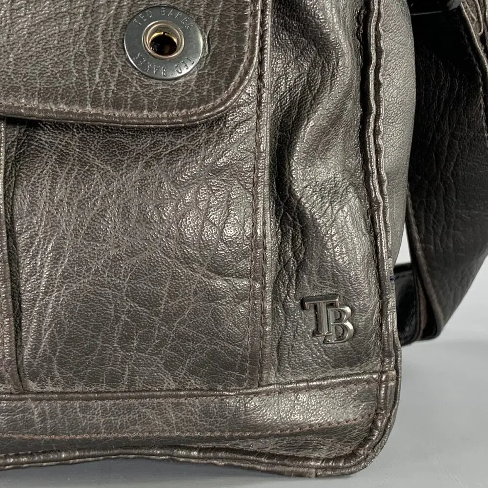 TED BAKER Black Crackled Polyvinyl Handbag